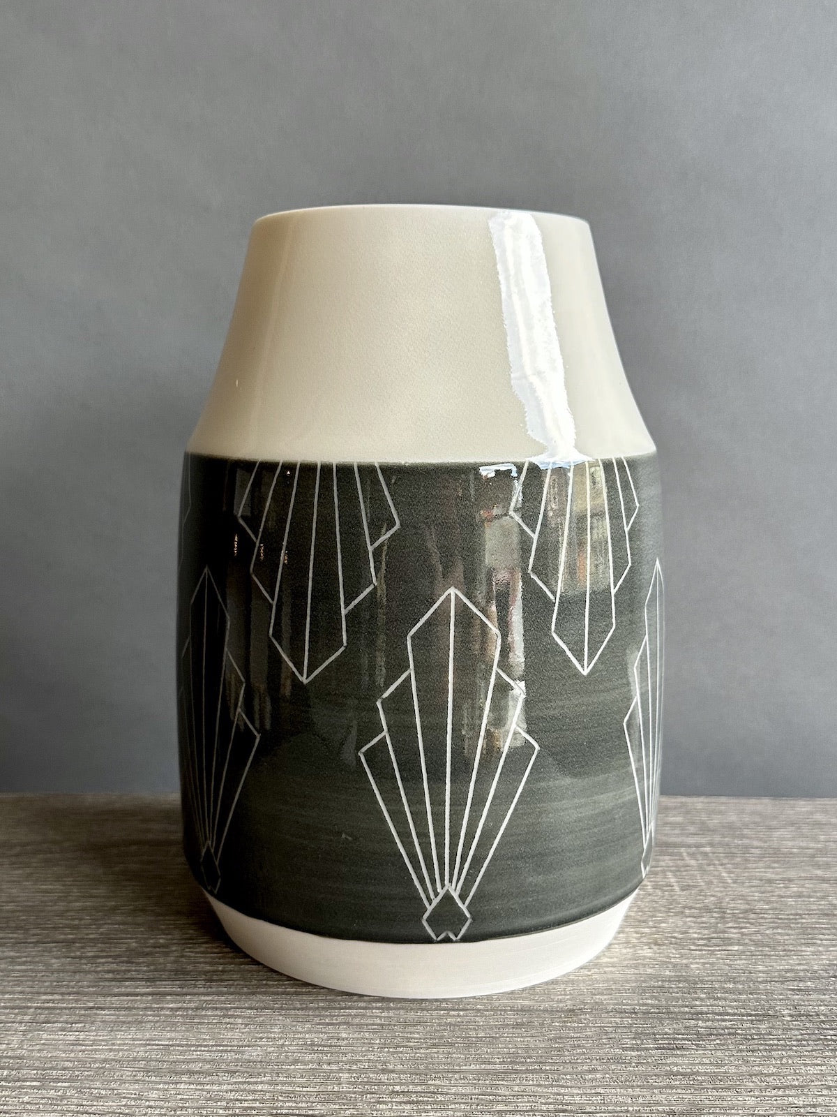 Black and White Deco Vase